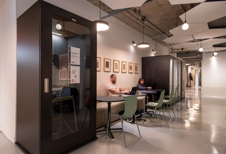 the yard coworking phone booth lounge