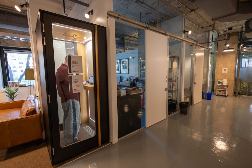 the yard coworking phone booth offices